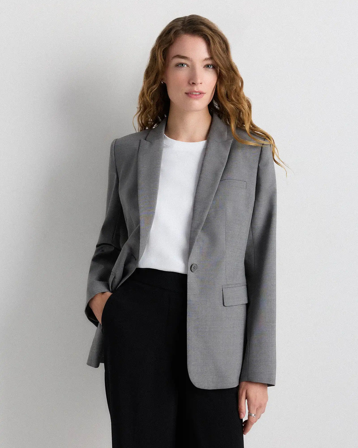Italian Wool Long Blazer