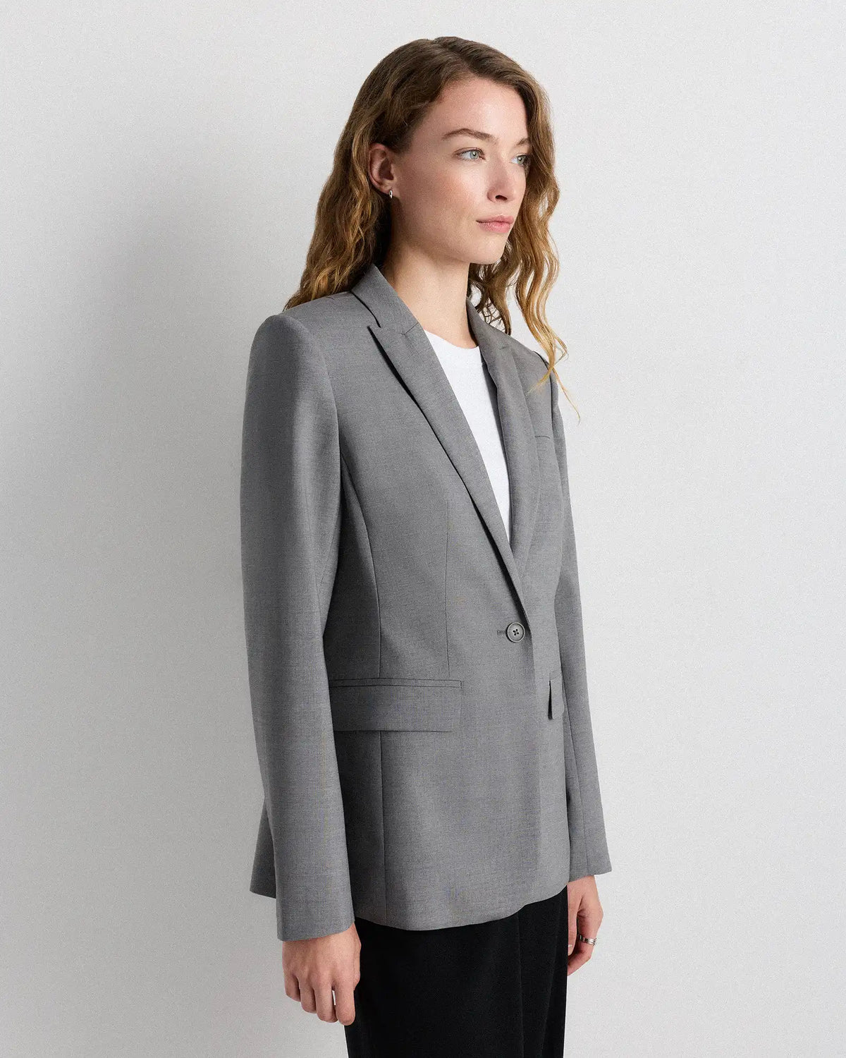 Italian Wool Long Blazer