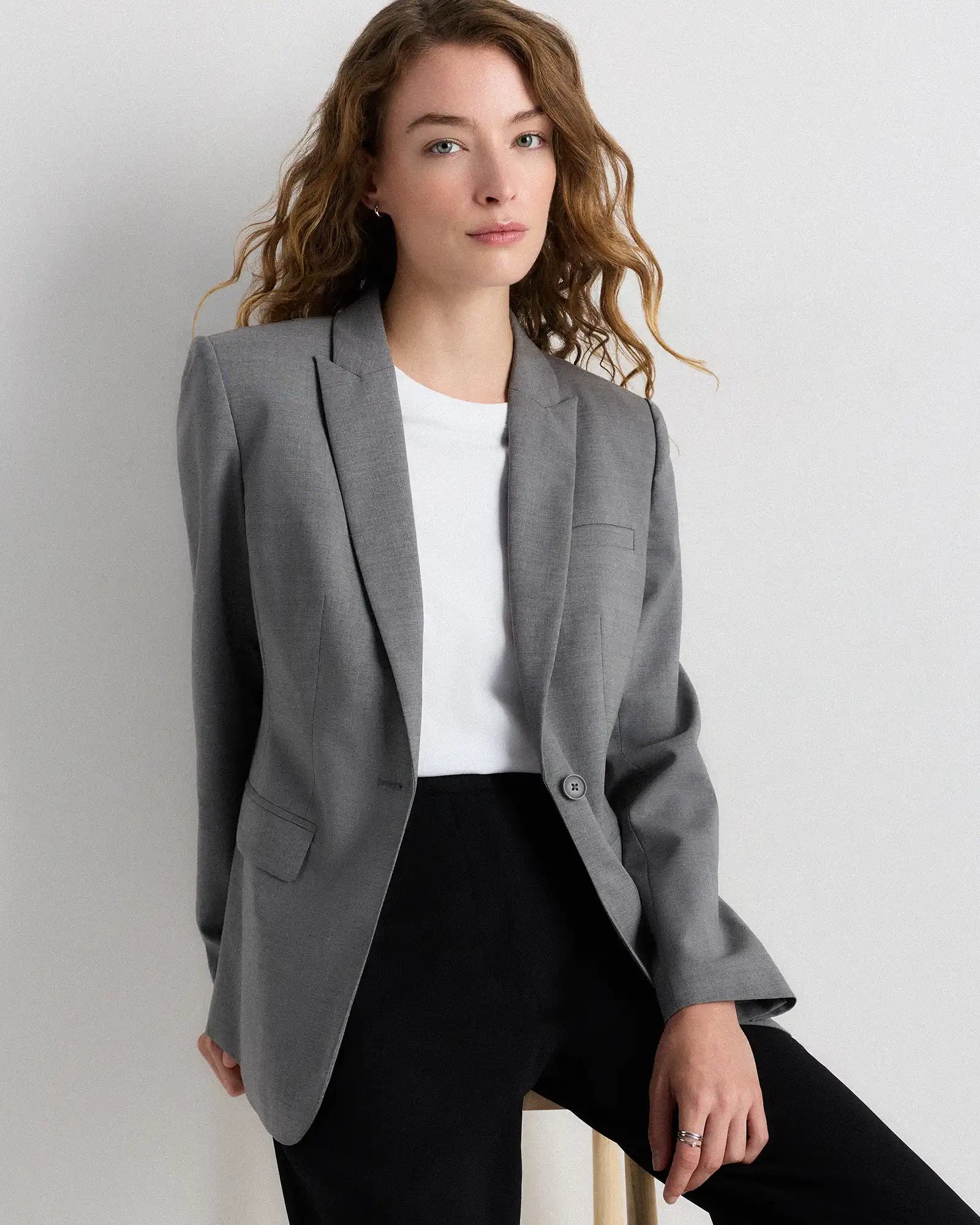 Italian Wool Long Blazer
