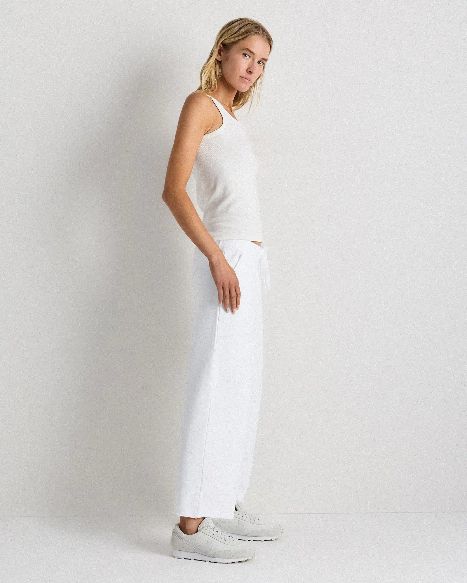 Organic French Terry Cropped Wide Leg Pants