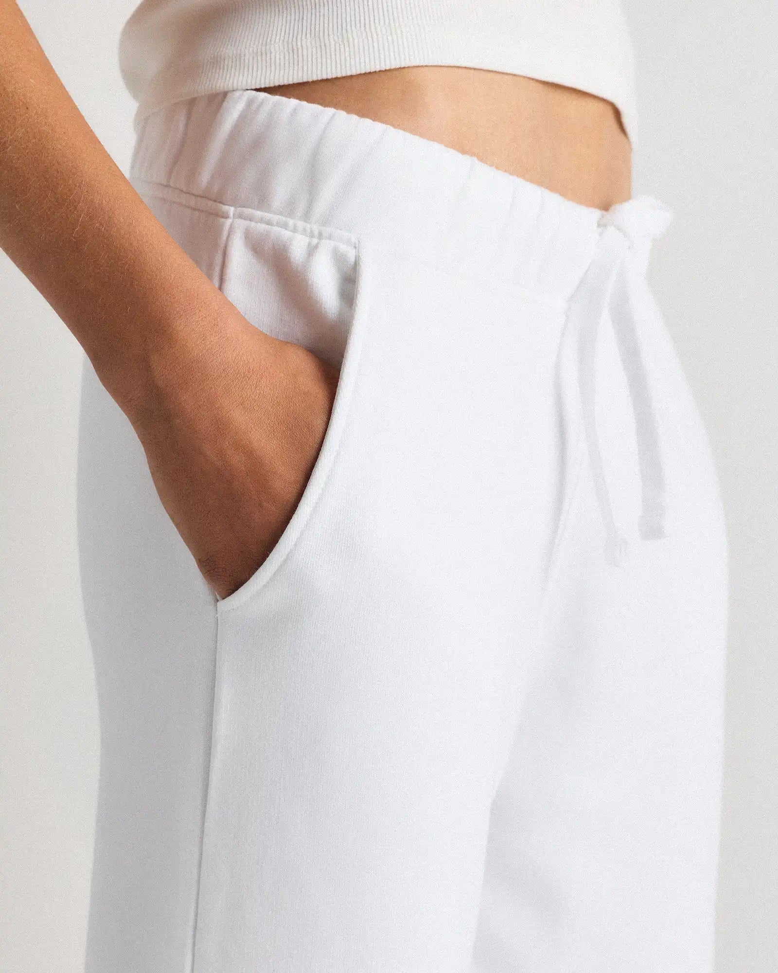 Organic French Terry Cropped Wide Leg Pants