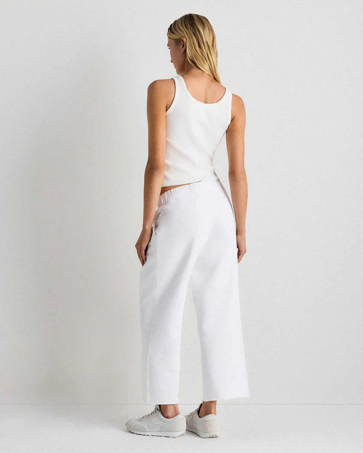 Organic French Terry Cropped Wide Leg Pants