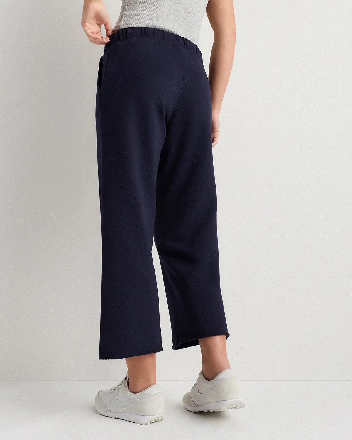 Organic French Terry Cropped Wide Leg Pants
