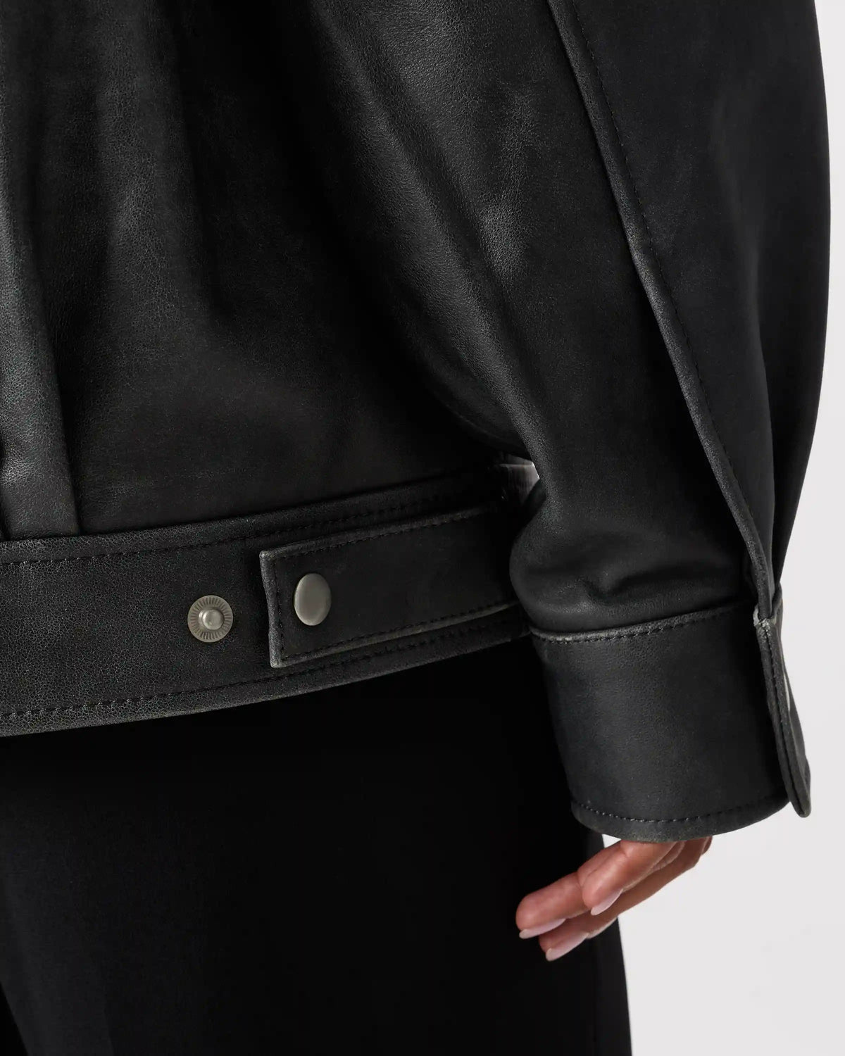 100% Leather Oversized Bomber Jacket