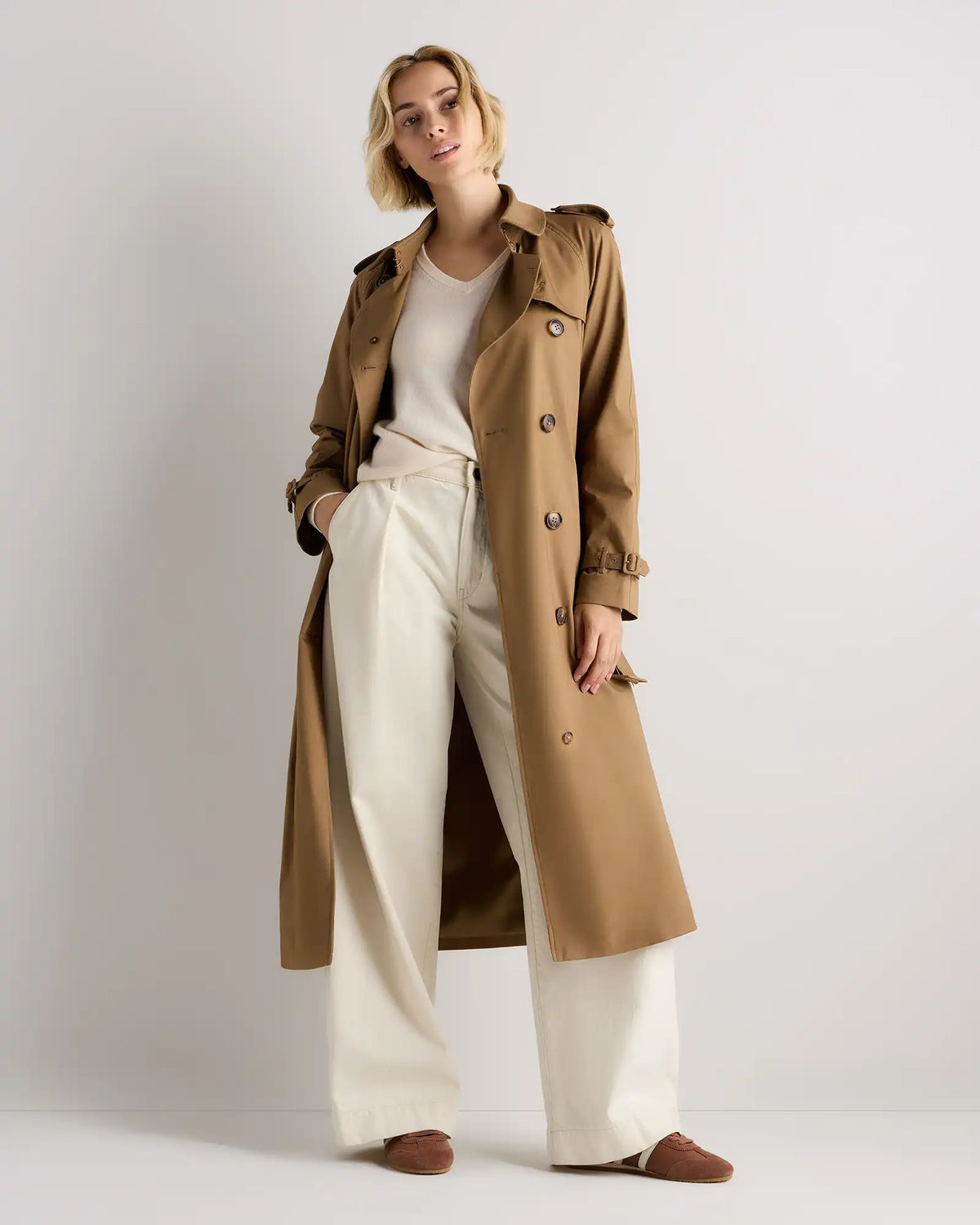 Comfort Stretch Long Trench Coat