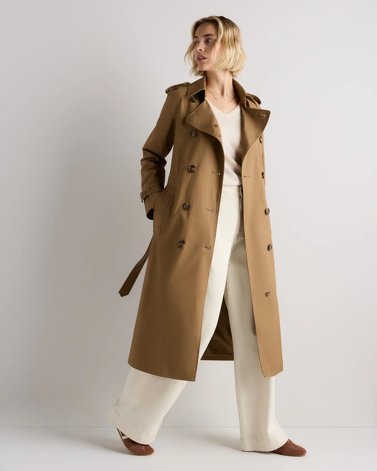 Comfort Stretch Long Trench Coat