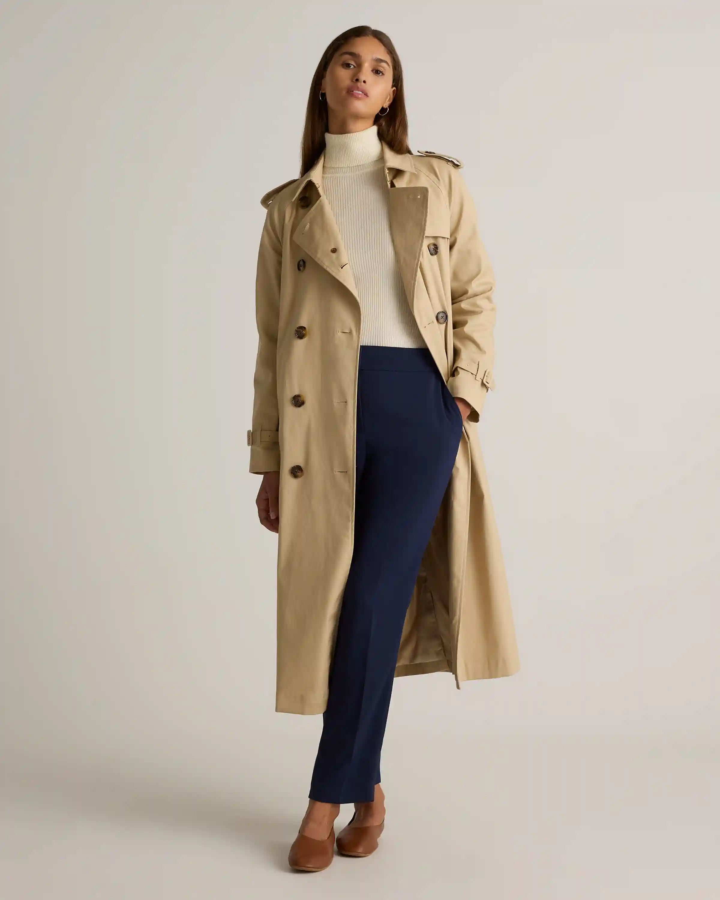 Comfort Stretch Long Trench Coat