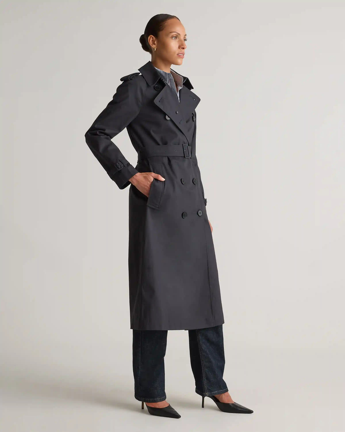 Comfort Stretch Long Trench Coat