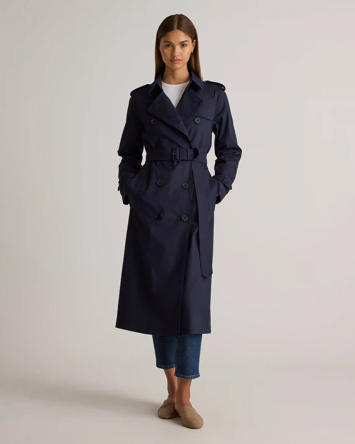 Comfort Stretch Long Trench Coat