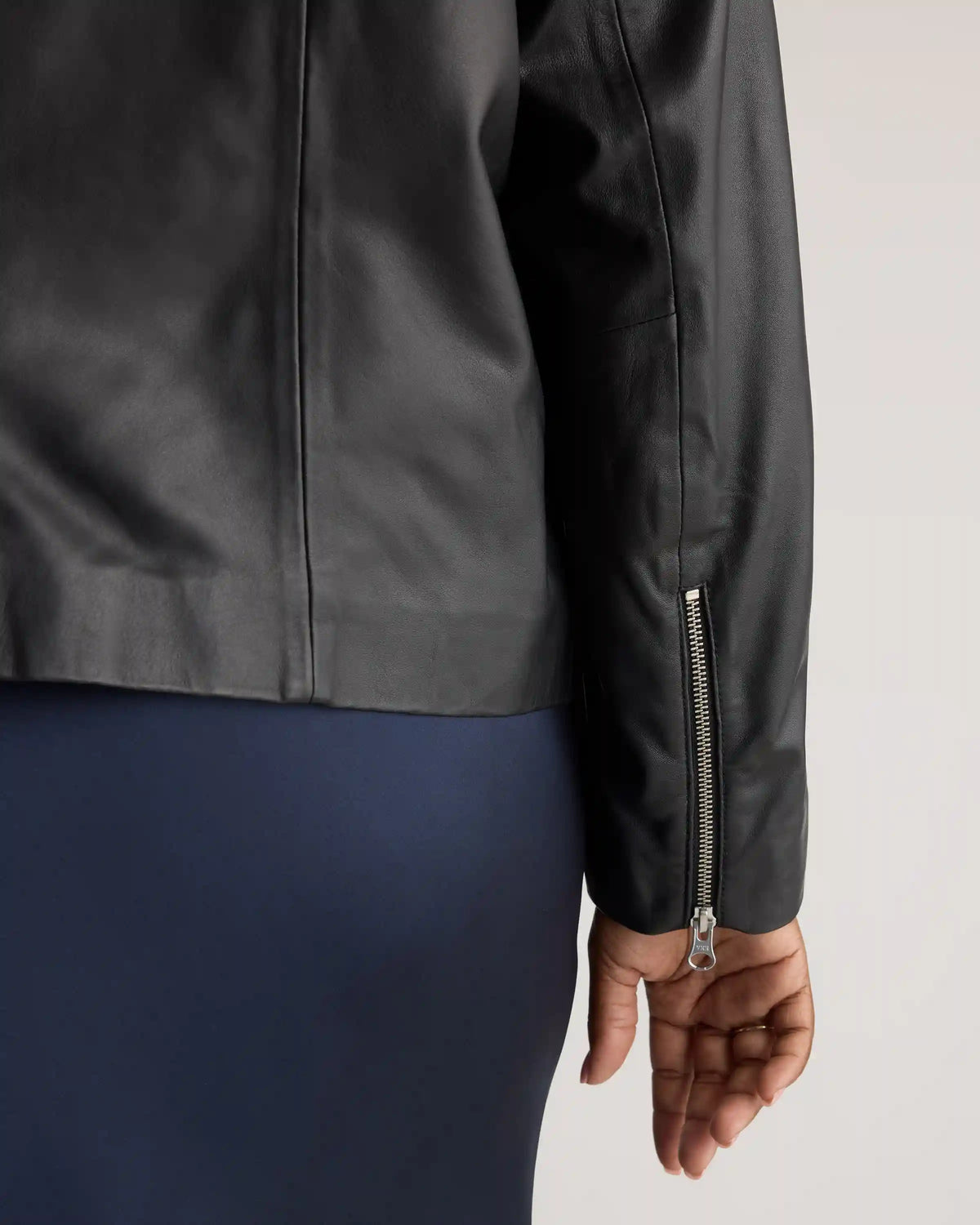 100% Washed Leather Biker Jacket