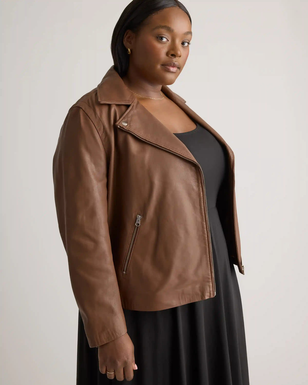 100% Washed Leather Biker Jacket