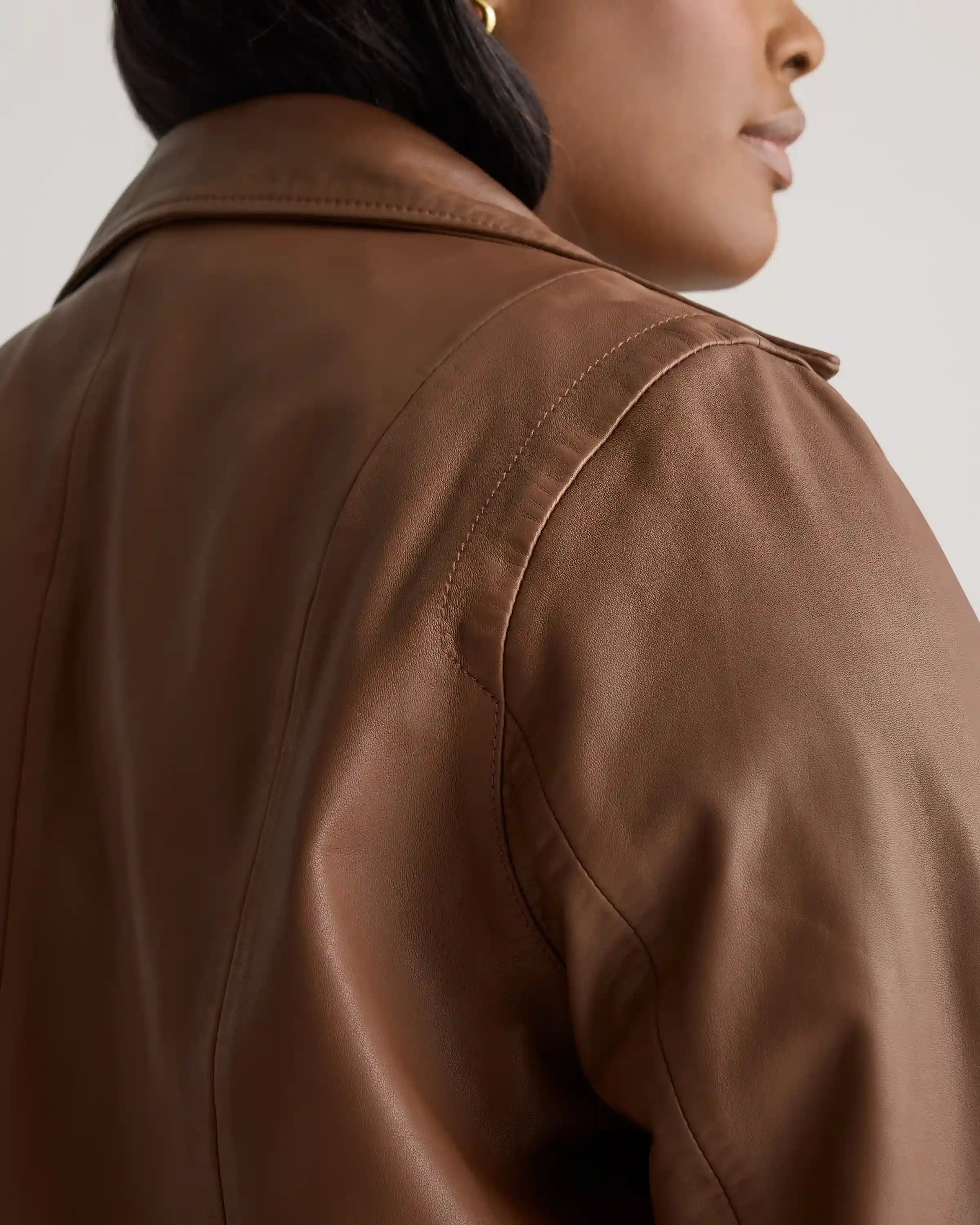 100% Washed Leather Biker Jacket