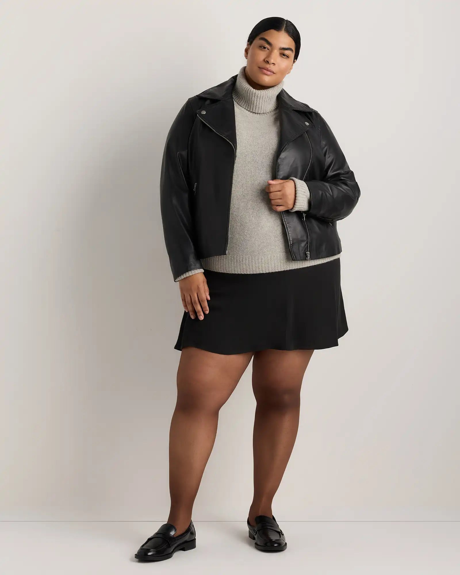 100% Washed Leather Biker Jacket