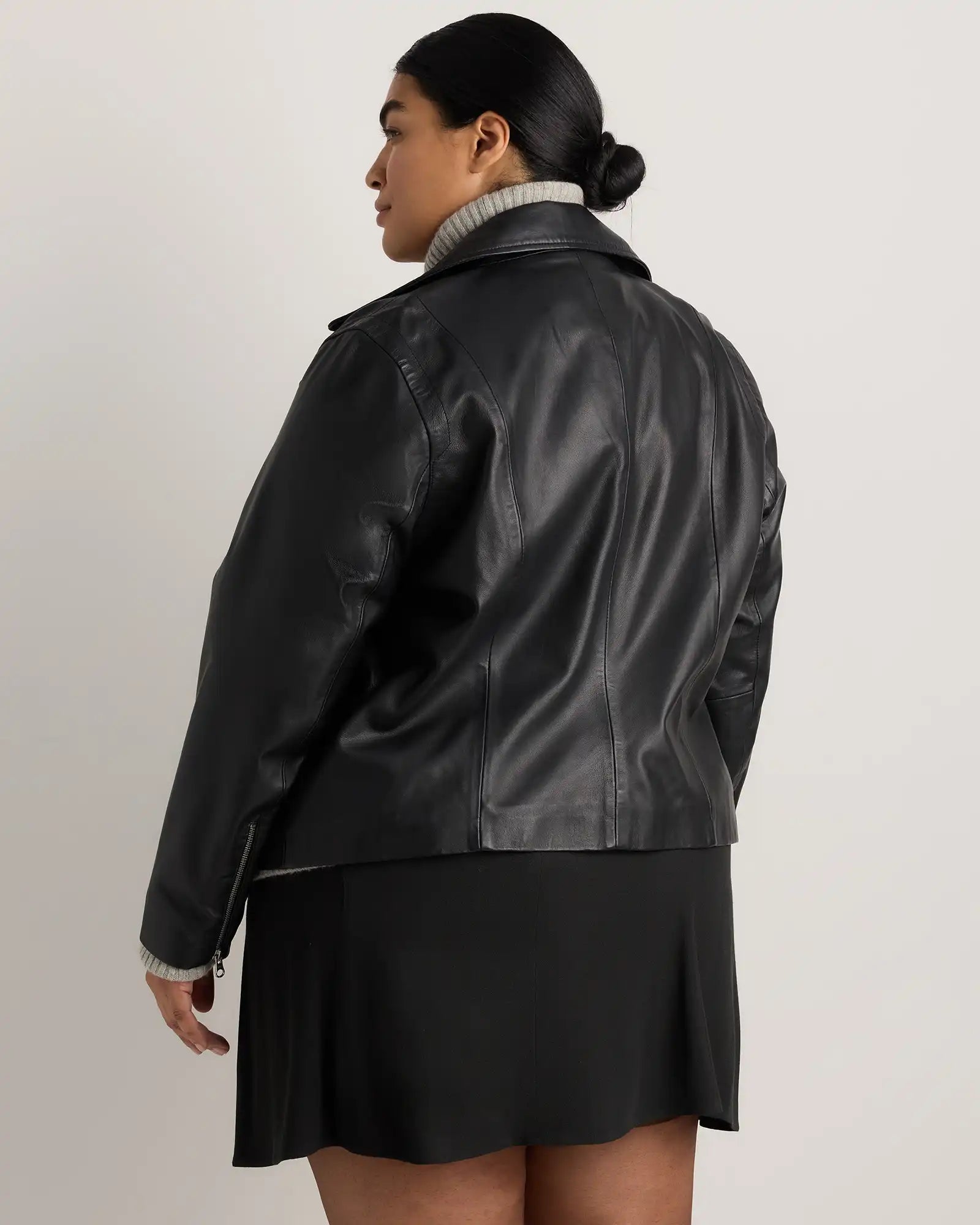 100% Washed Leather Biker Jacket