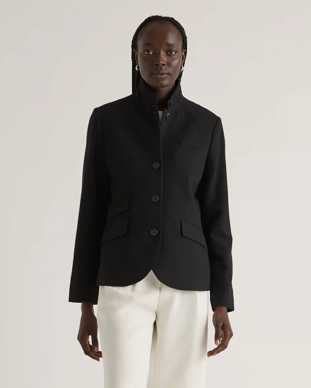 Italian Wool Stand Collar Blazer