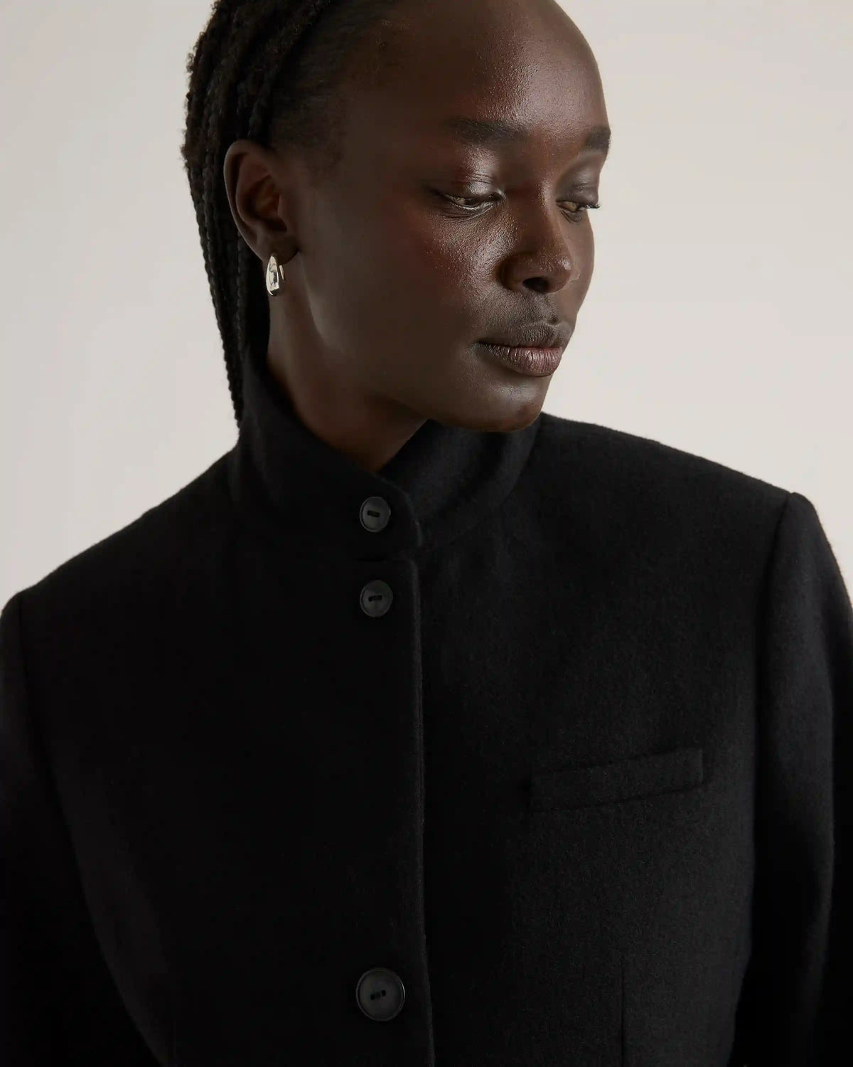 Italian Wool Stand Collar Blazer