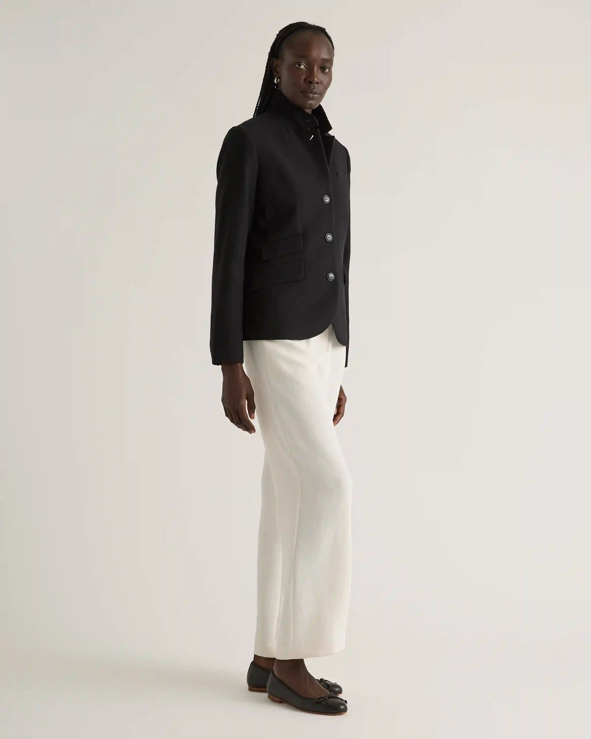 Italian Wool Stand Collar Blazer