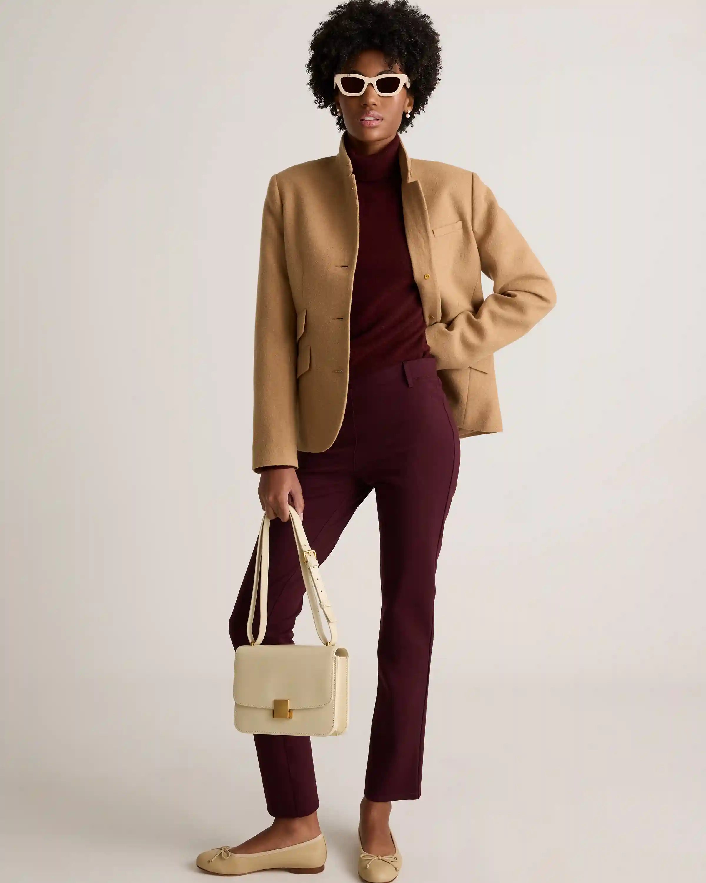 Italian Wool Stand Collar Blazer