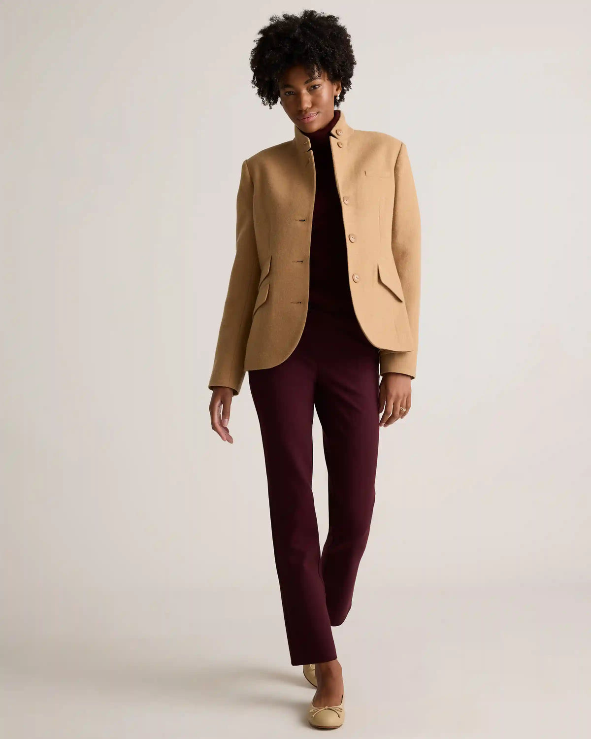 Italian Wool Stand Collar Blazer