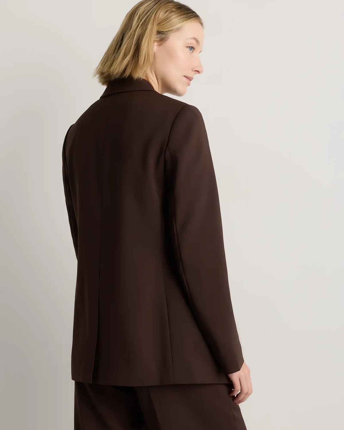 Stretch Crepe Relaxed Double-Breasted Blazer