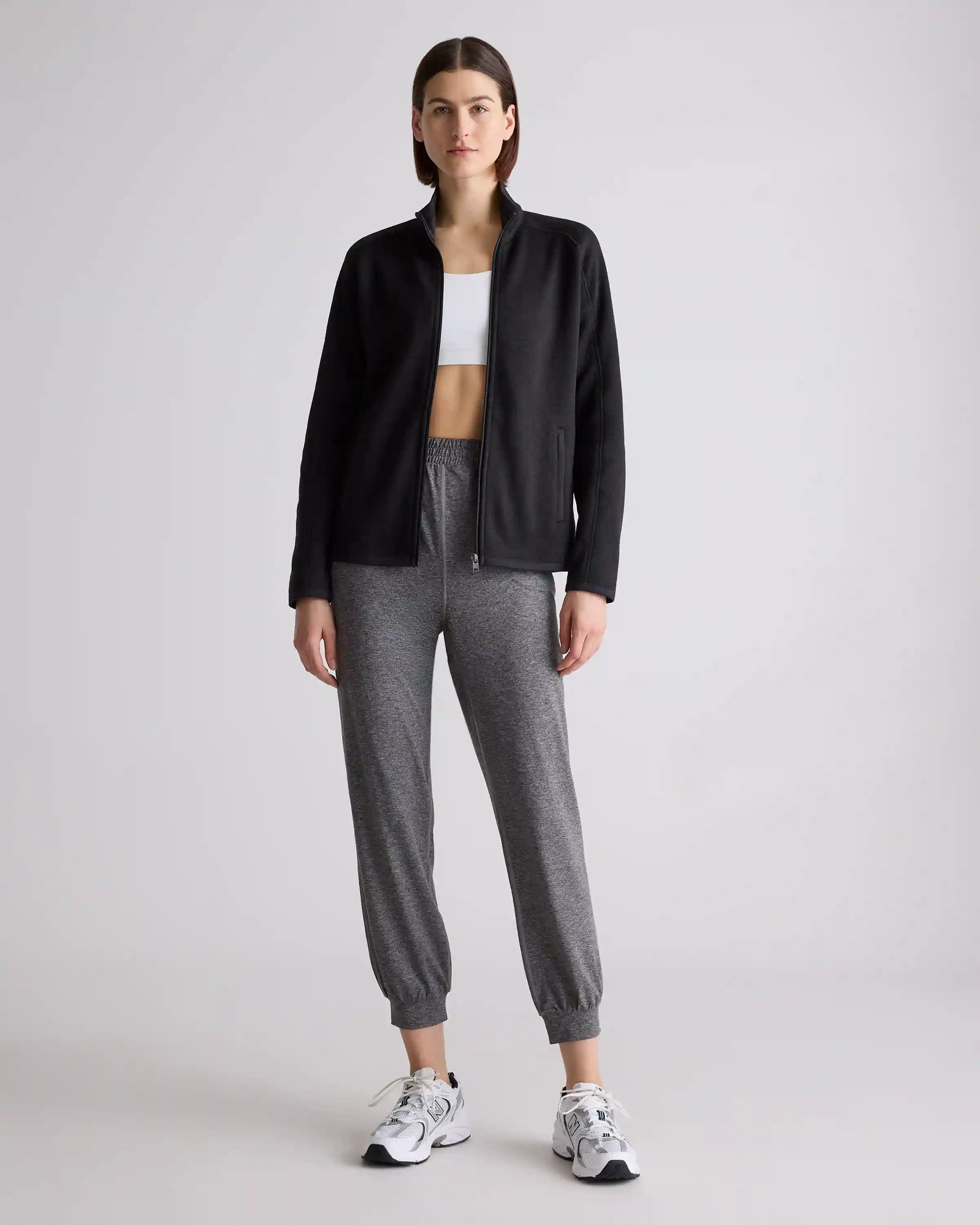 Sweater-Knit Fleece Full-Zip Jacket