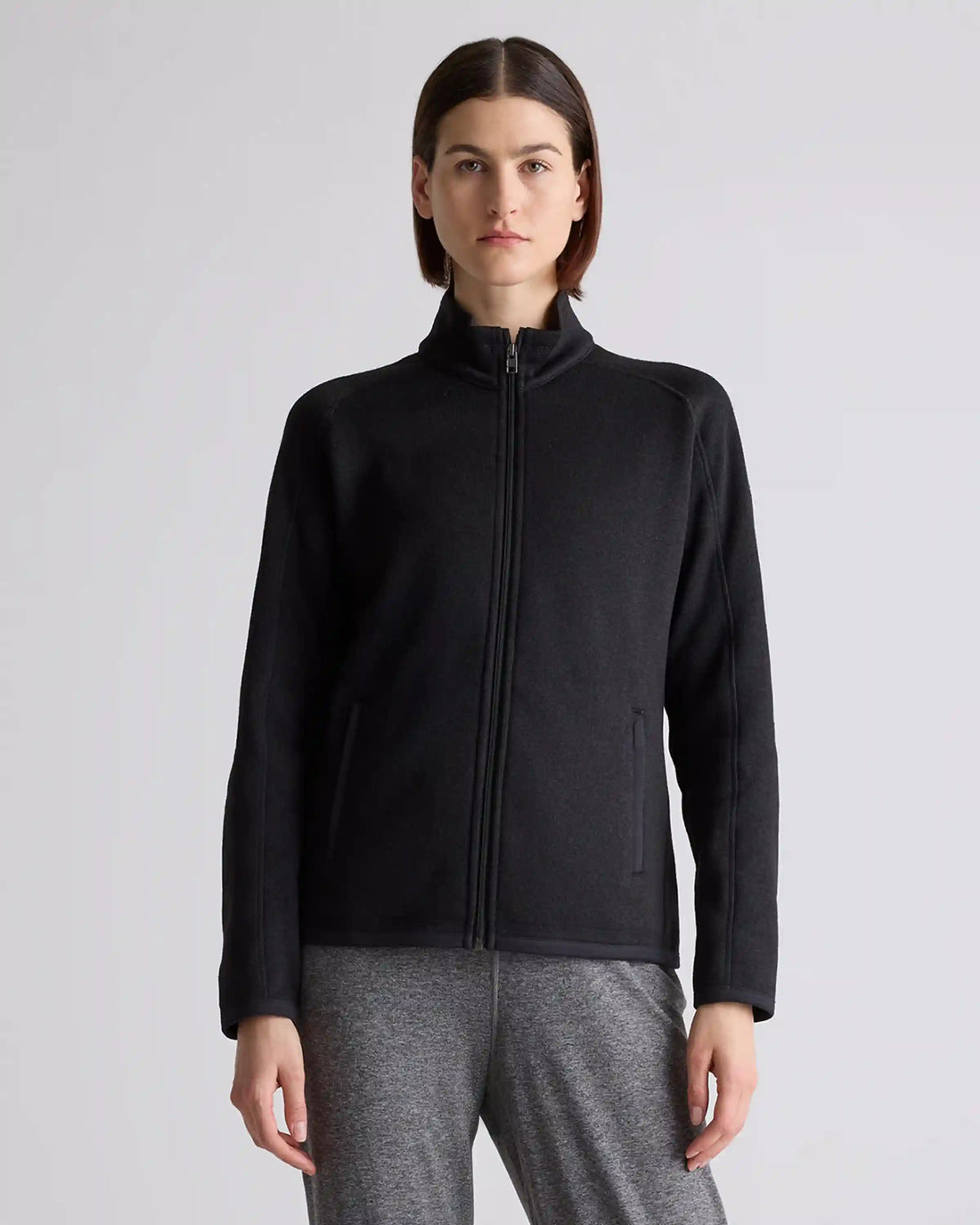 Sweater-Knit Fleece Full-Zip Jacket