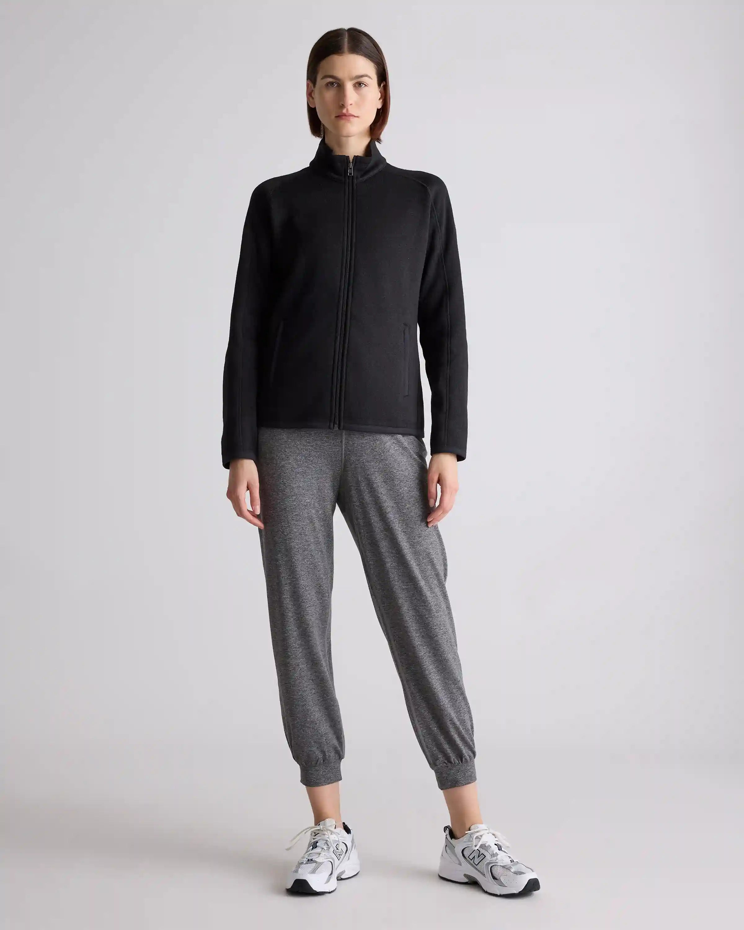 Sweater-Knit Fleece Full-Zip Jacket