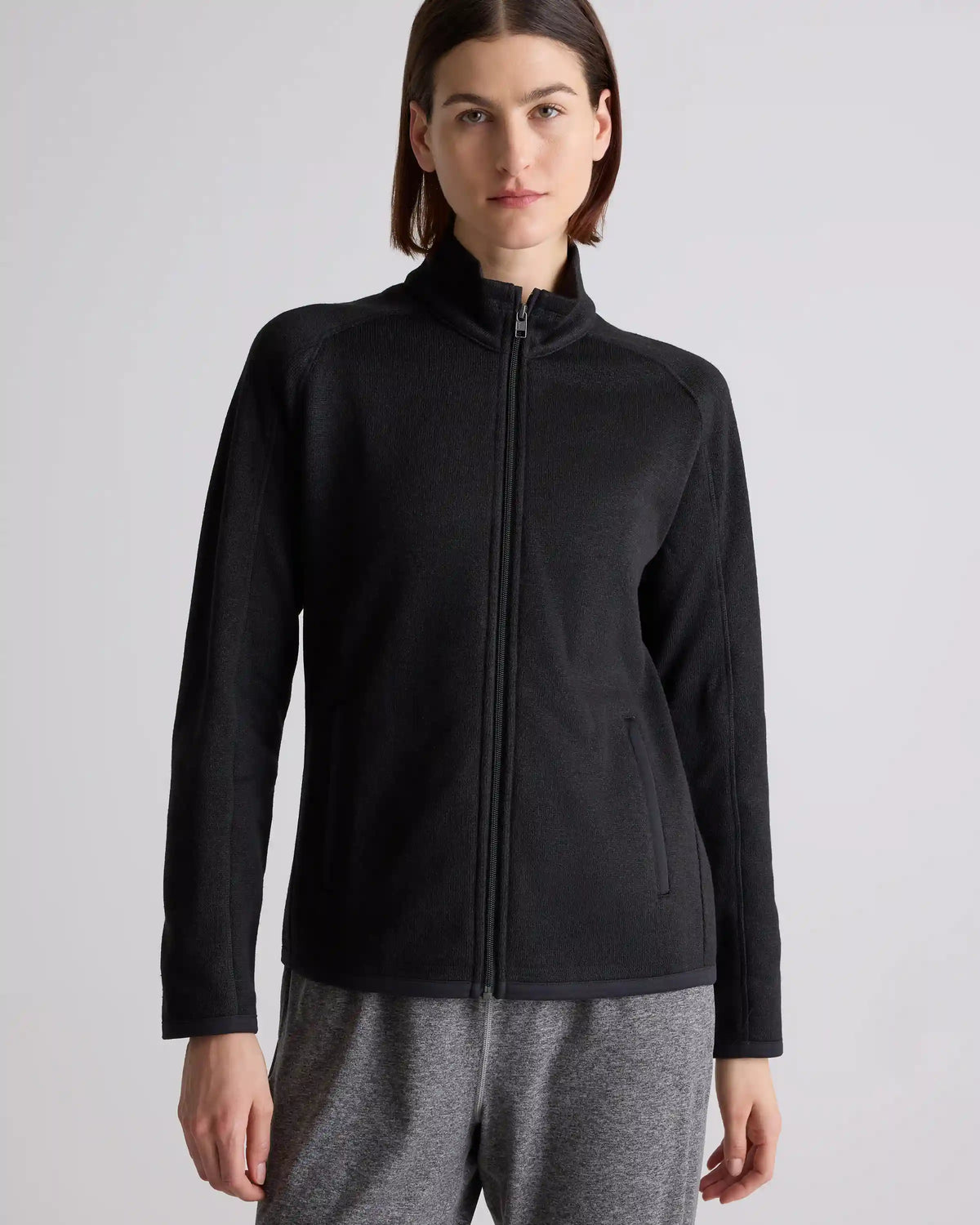 Sweater-Knit Fleece Full-Zip Jacket