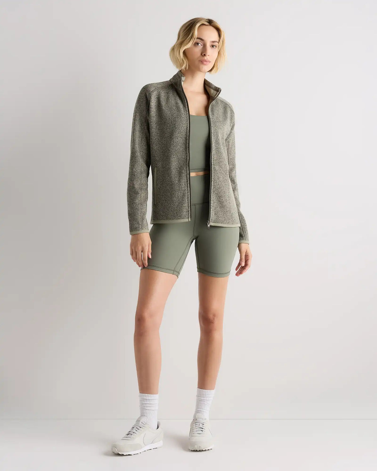 Sweater-Knit Fleece Full-Zip Jacket