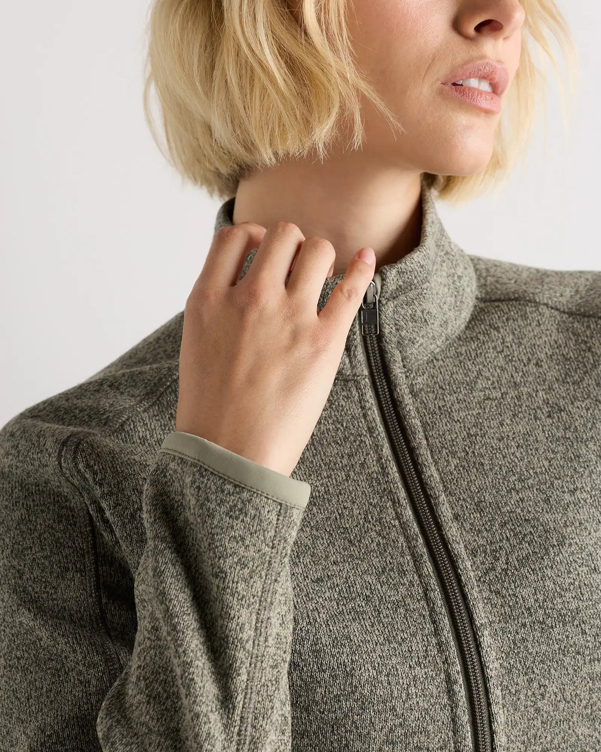 Sweater-Knit Fleece Full-Zip Jacket