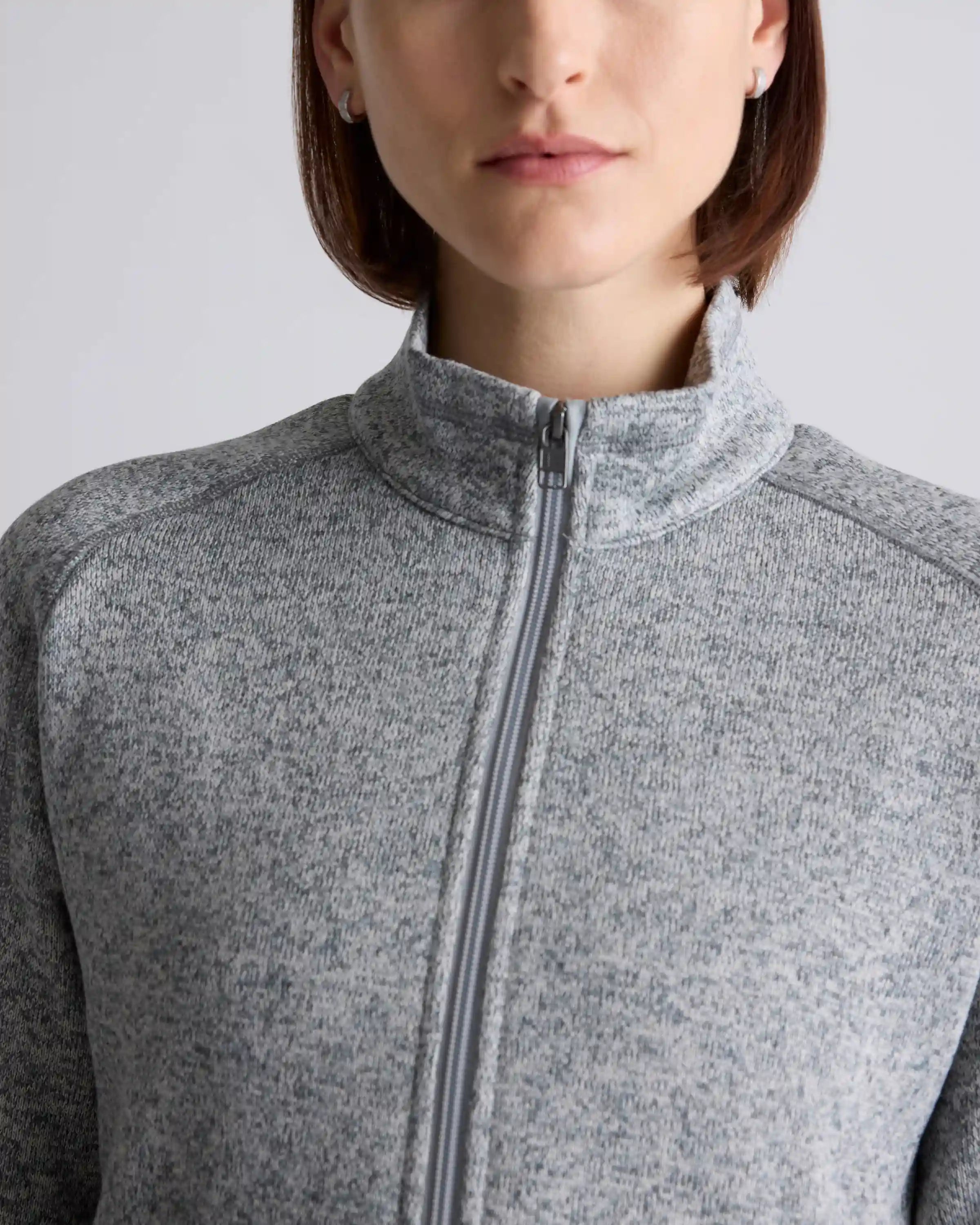 Sweater-Knit Fleece Full-Zip Jacket
