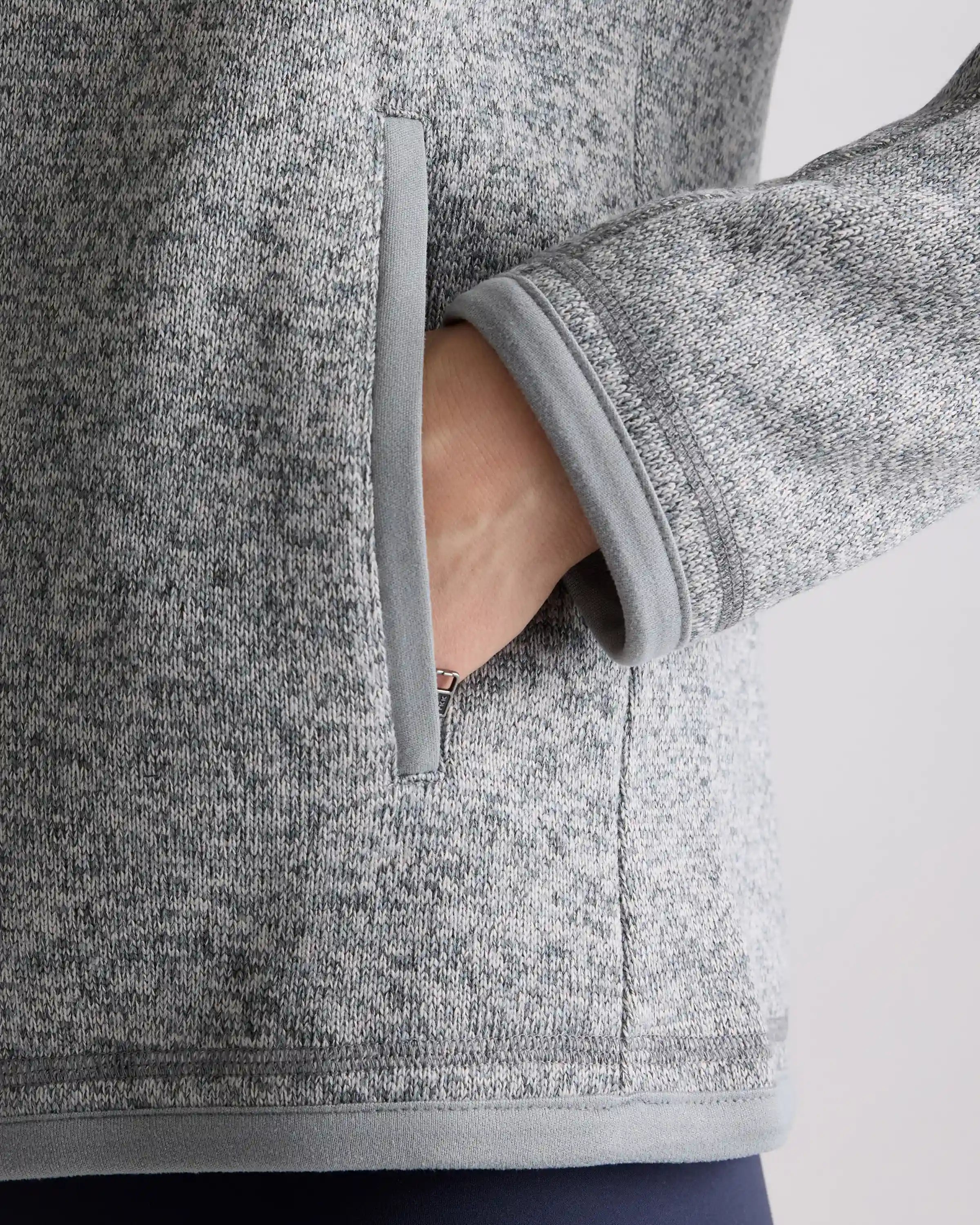 Sweater-Knit Fleece Full-Zip Jacket