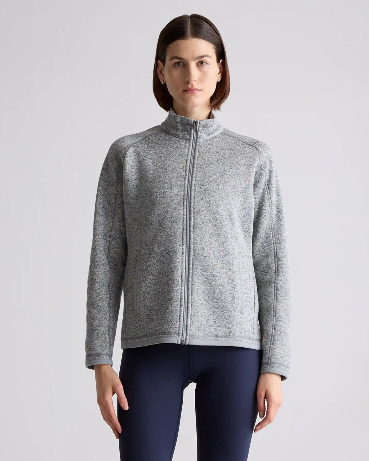 Sweater-Knit Fleece Full-Zip Jacket