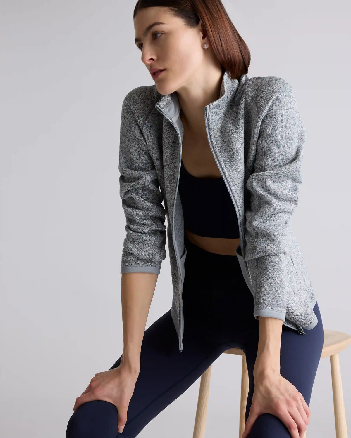 Sweater-Knit Fleece Full-Zip Jacket