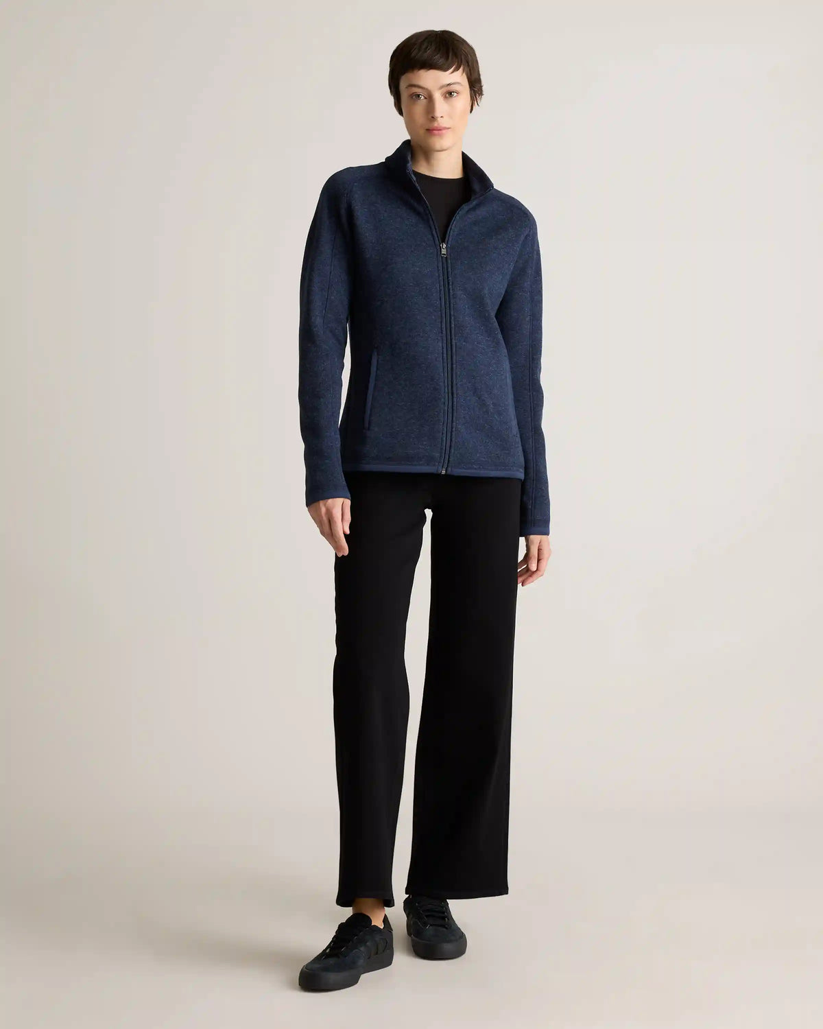 Sweater-Knit Fleece Full-Zip Jacket