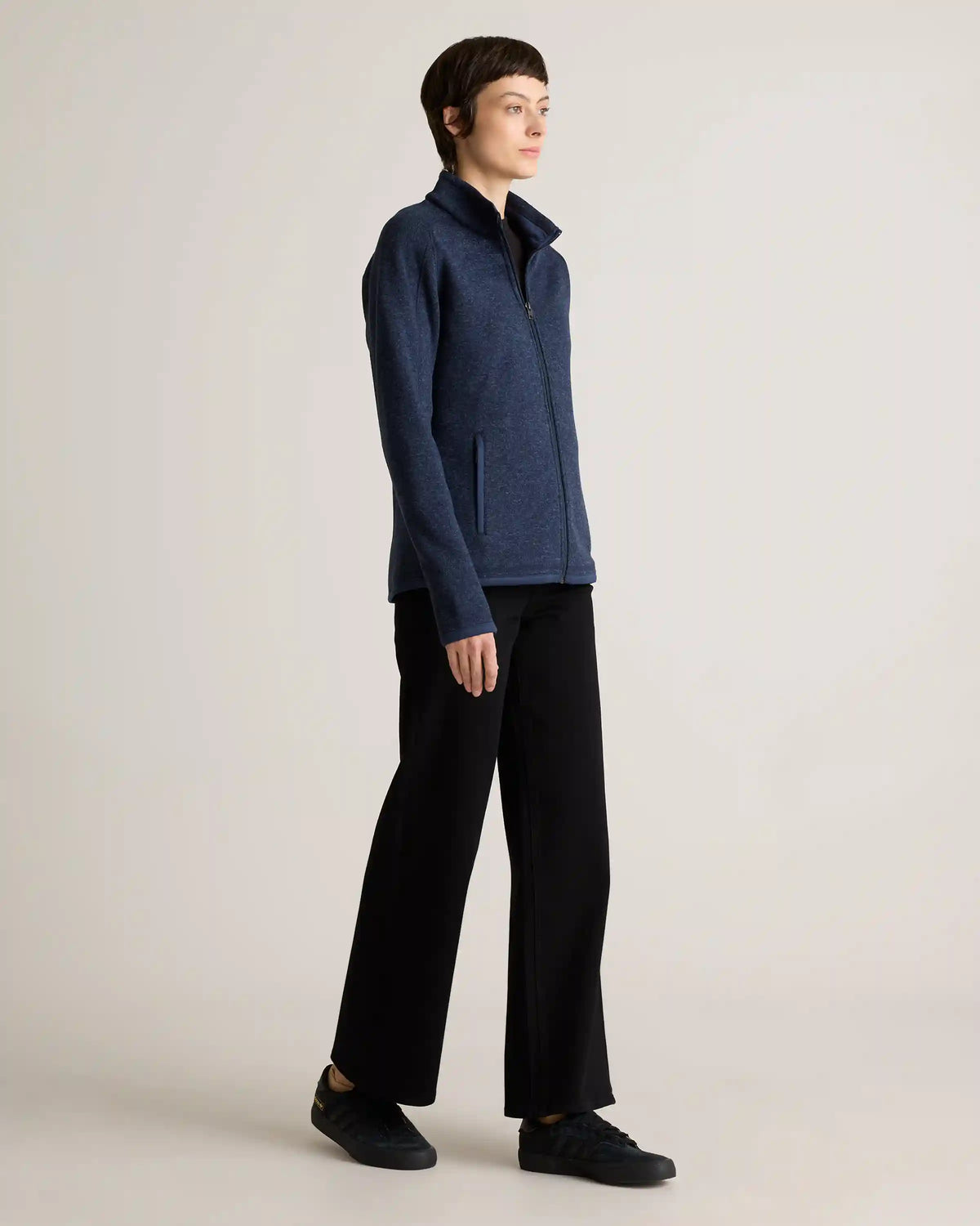 Sweater-Knit Fleece Full-Zip Jacket