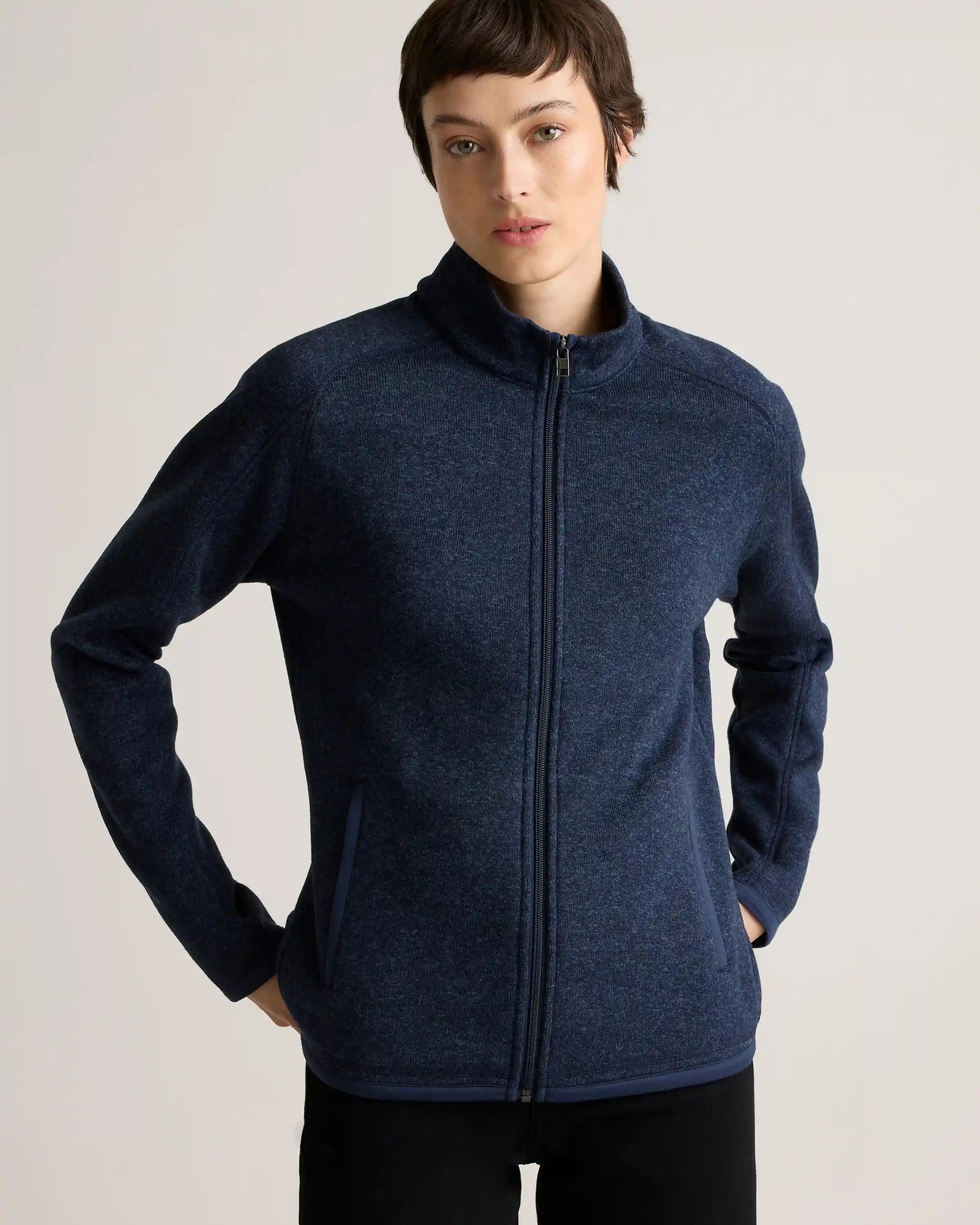 Sweater-Knit Fleece Full-Zip Jacket