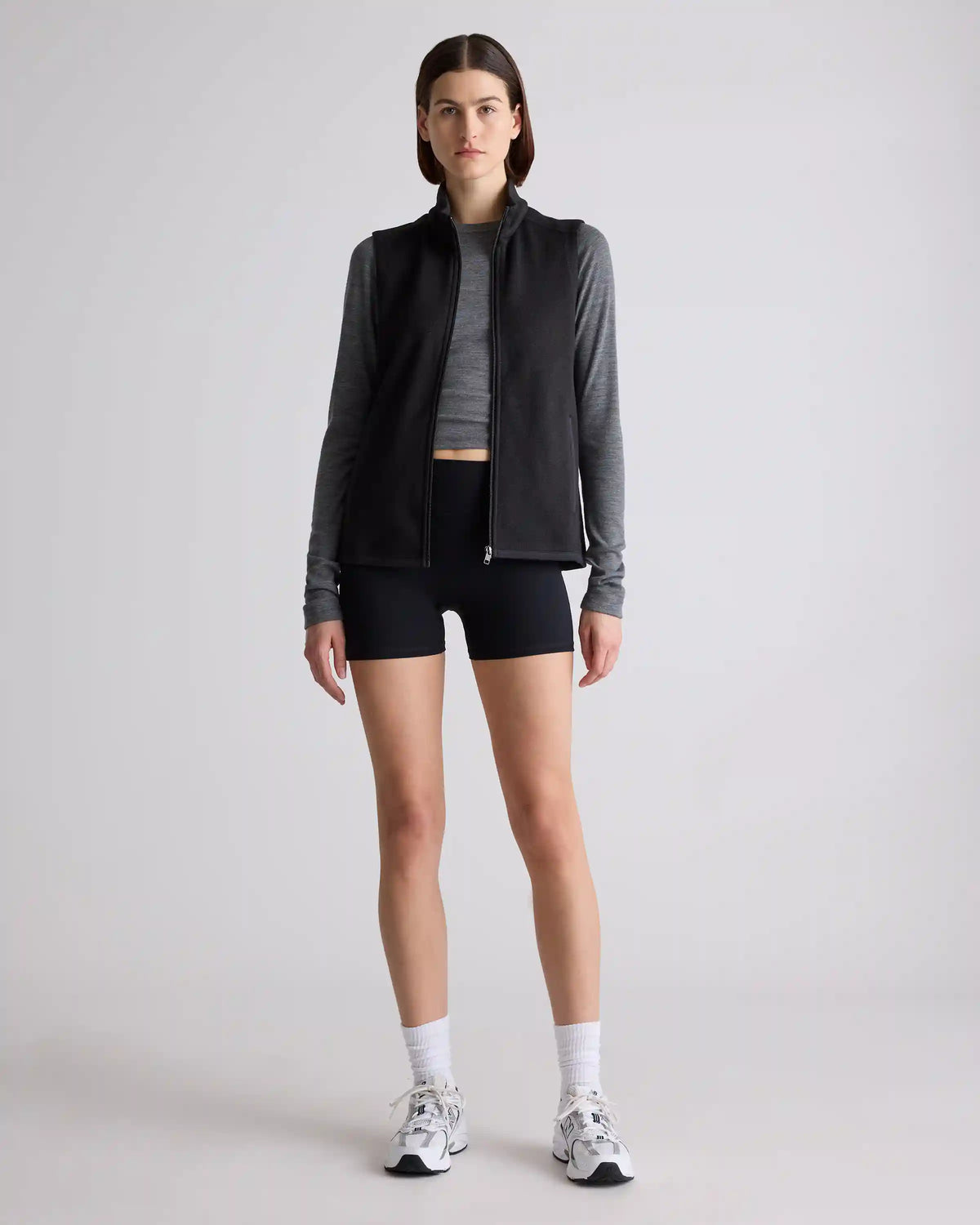 Sweater-Knit Fleece Full-Zip Vest