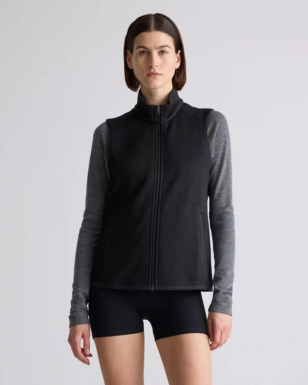 Sweater-Knit Fleece Full-Zip Vest