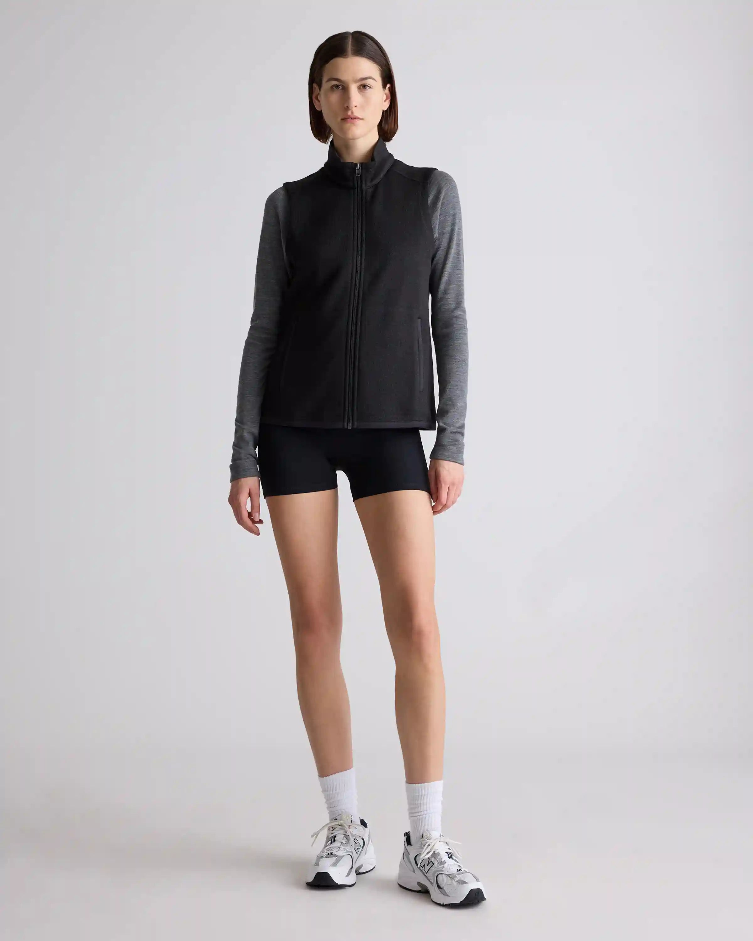 Sweater-Knit Fleece Full-Zip Vest