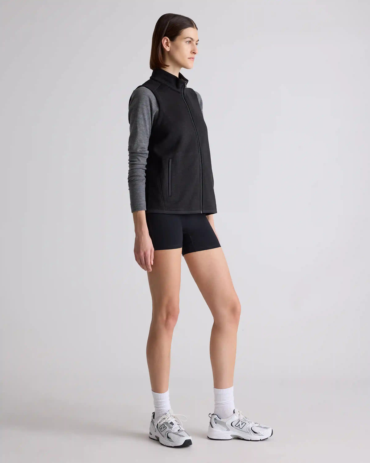 Sweater-Knit Fleece Full-Zip Vest