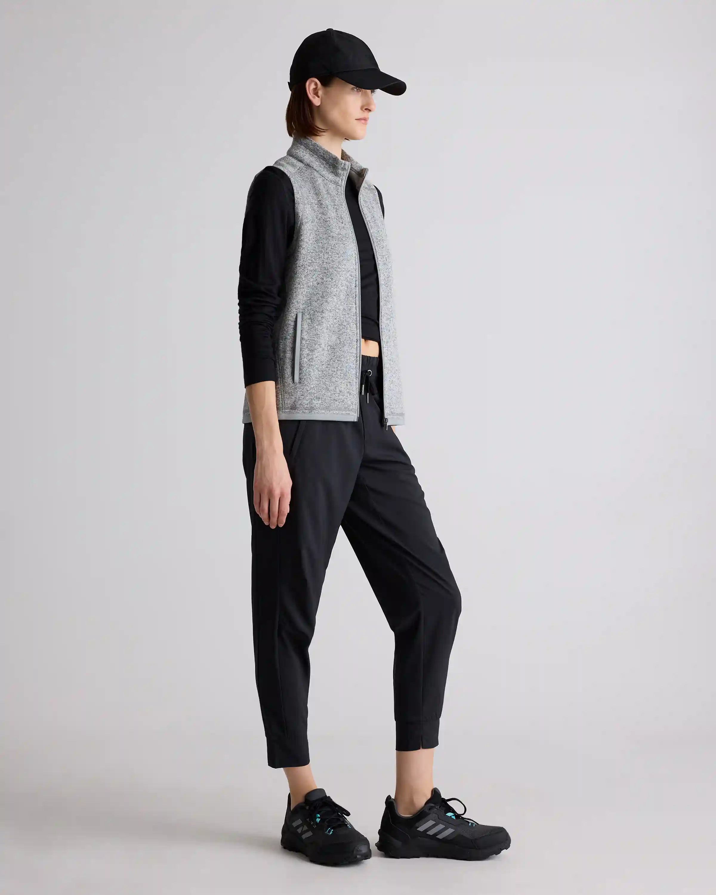 Sweater-Knit Fleece Full-Zip Vest