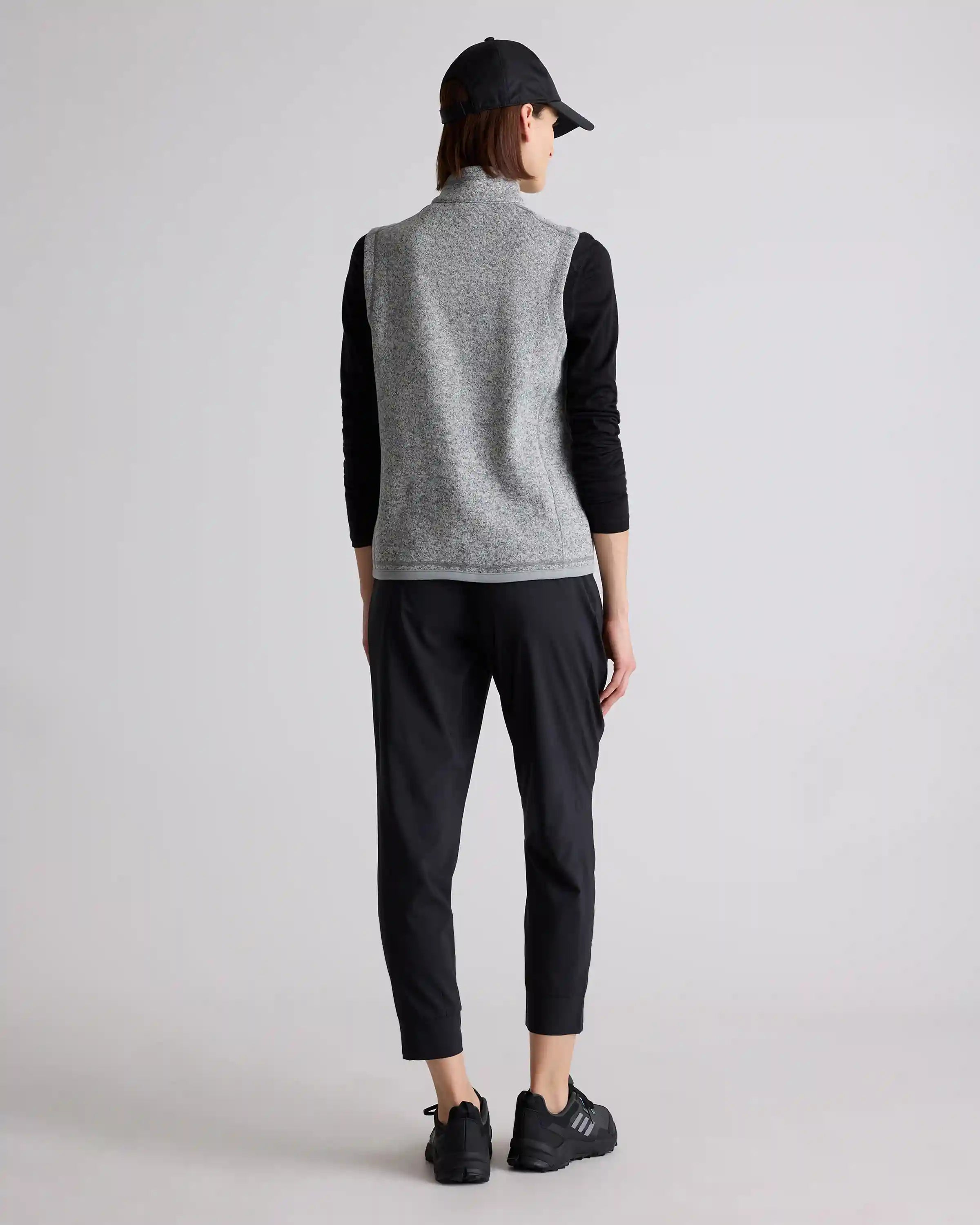 Sweater-Knit Fleece Full-Zip Vest