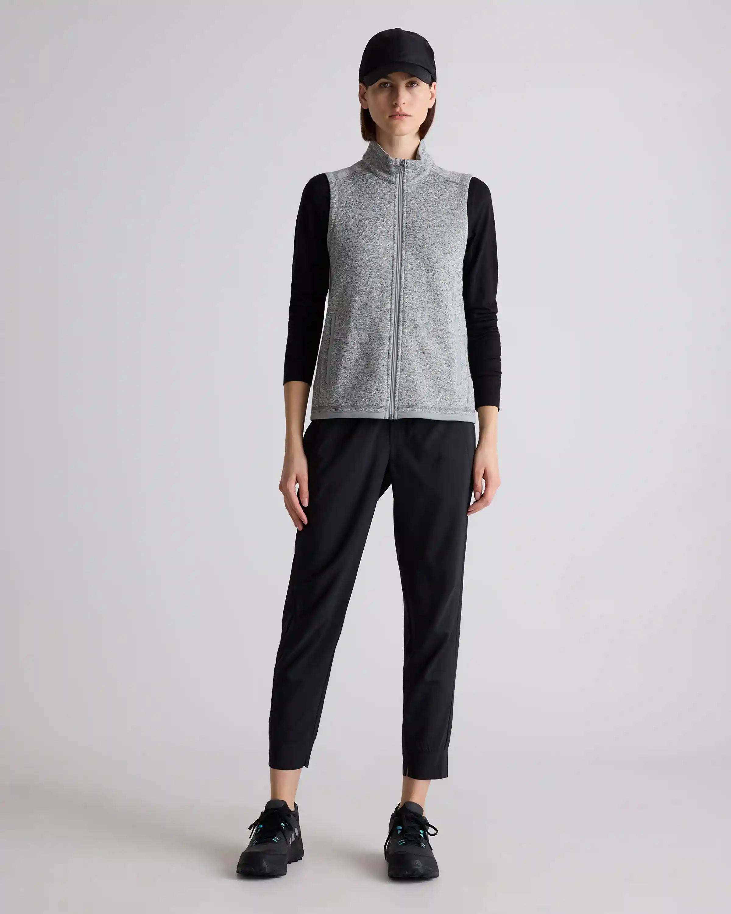 Sweater-Knit Fleece Full-Zip Vest