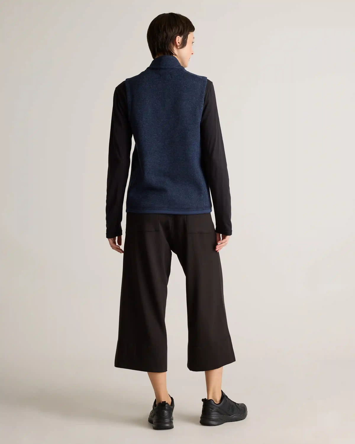 Sweater-Knit Fleece Full-Zip Vest