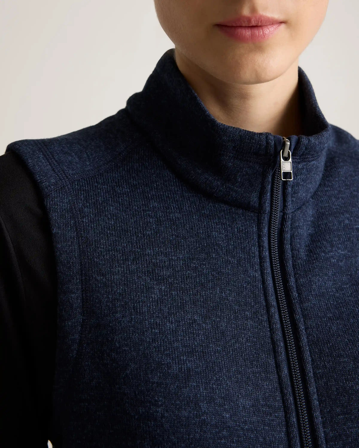 Sweater-Knit Fleece Full-Zip Vest