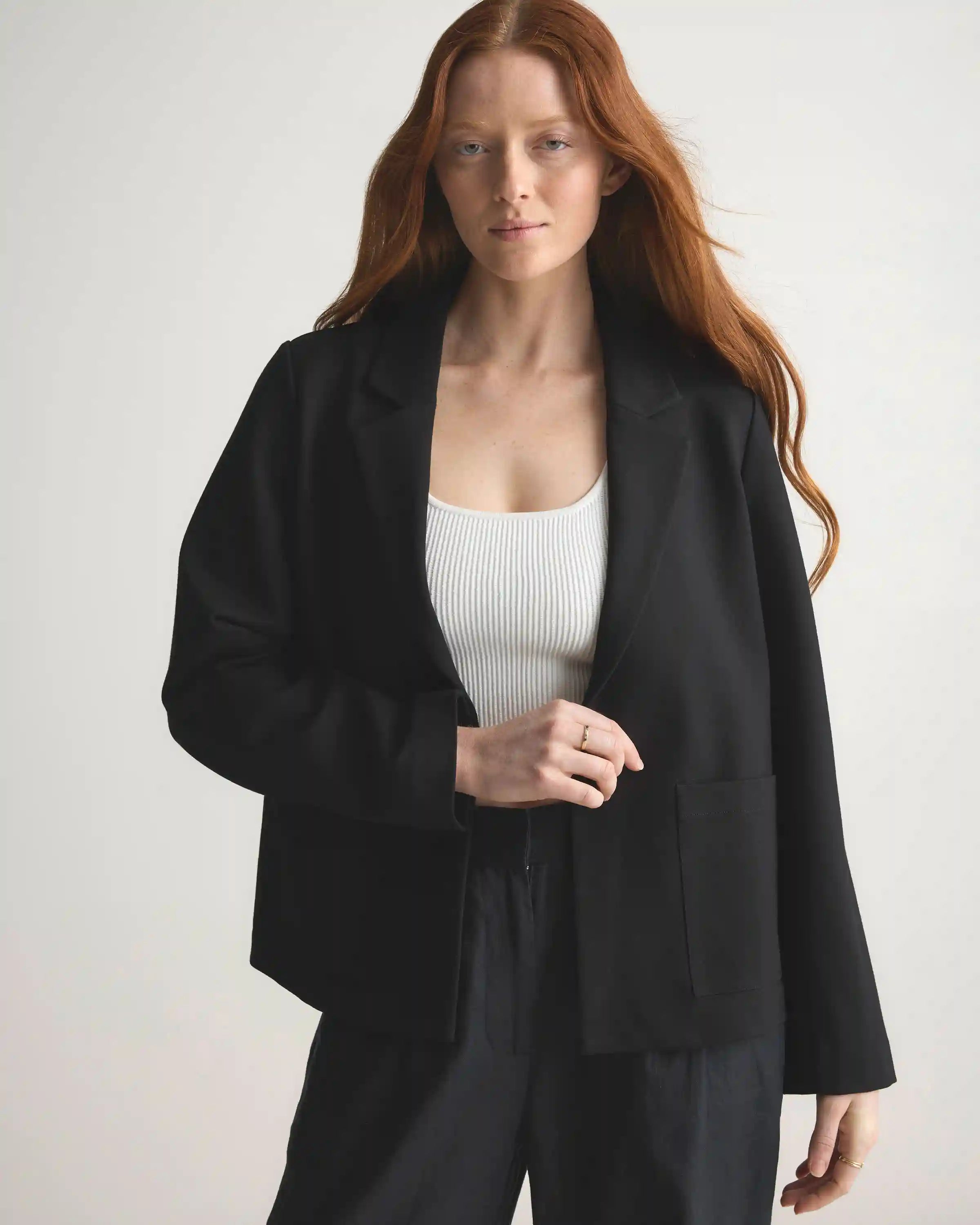 Ultra-Stretch Ponte Open Blazer