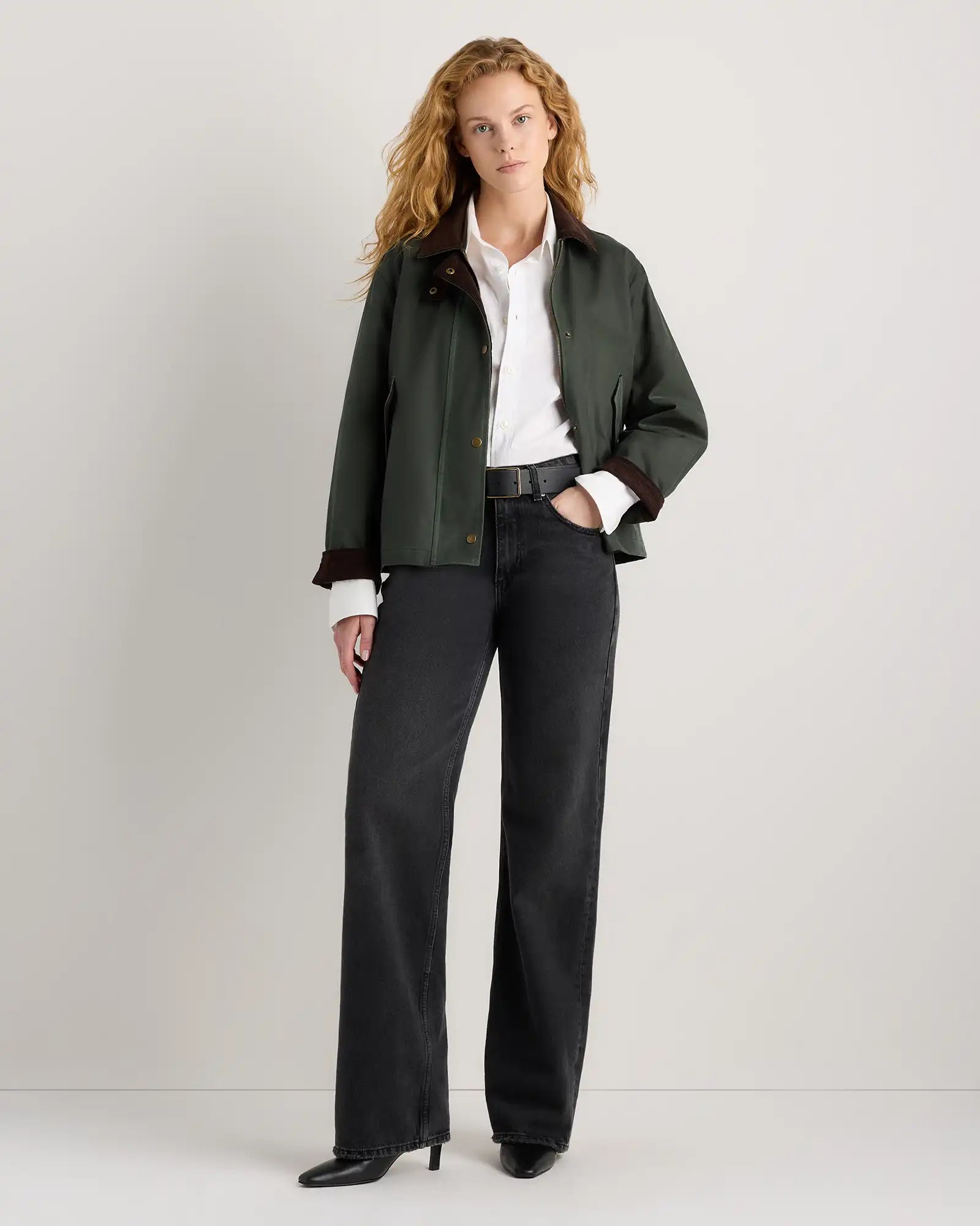Organic Waxed Cotton Cropped Barn Jacket
