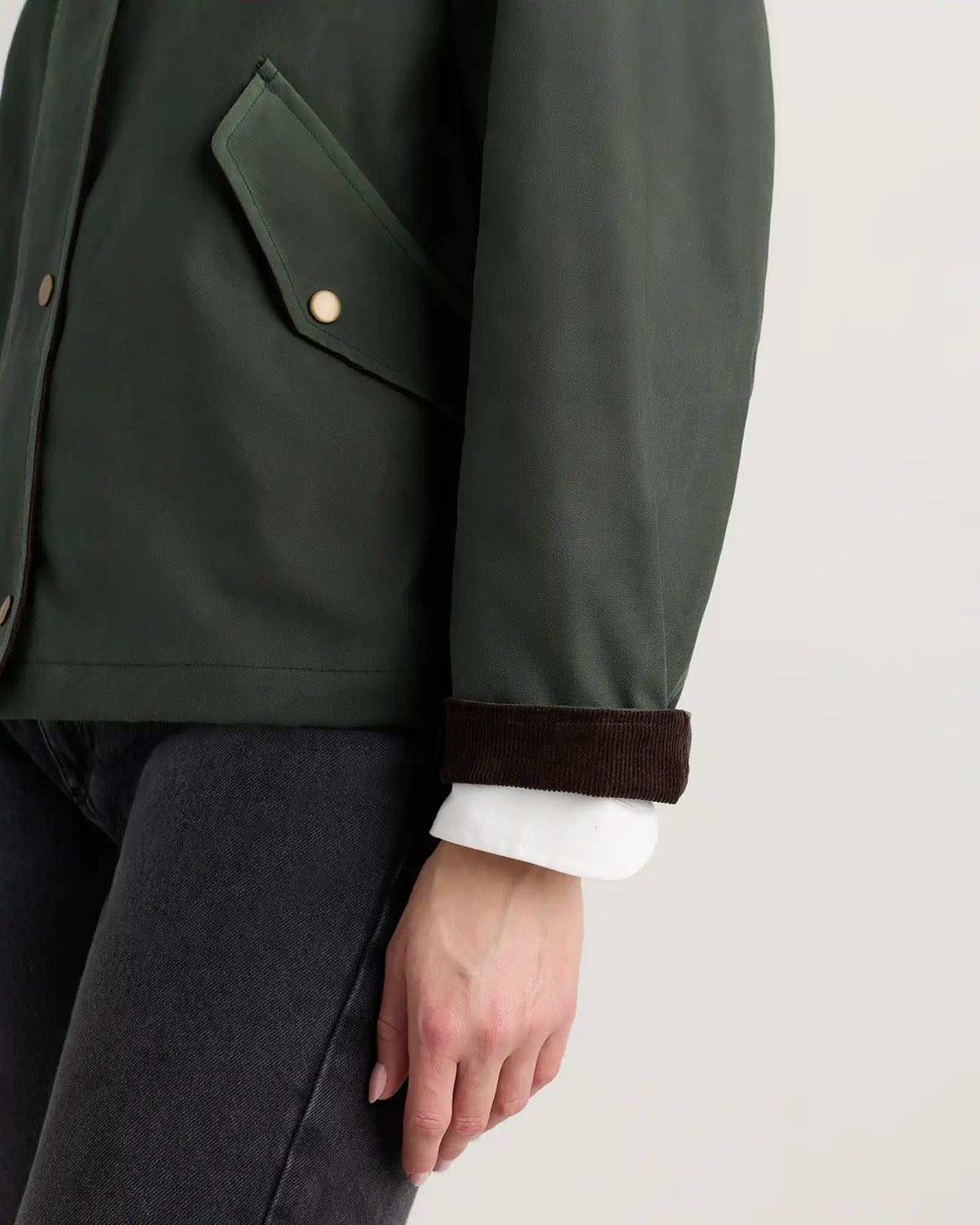 Organic Waxed Cotton Cropped Barn Jacket