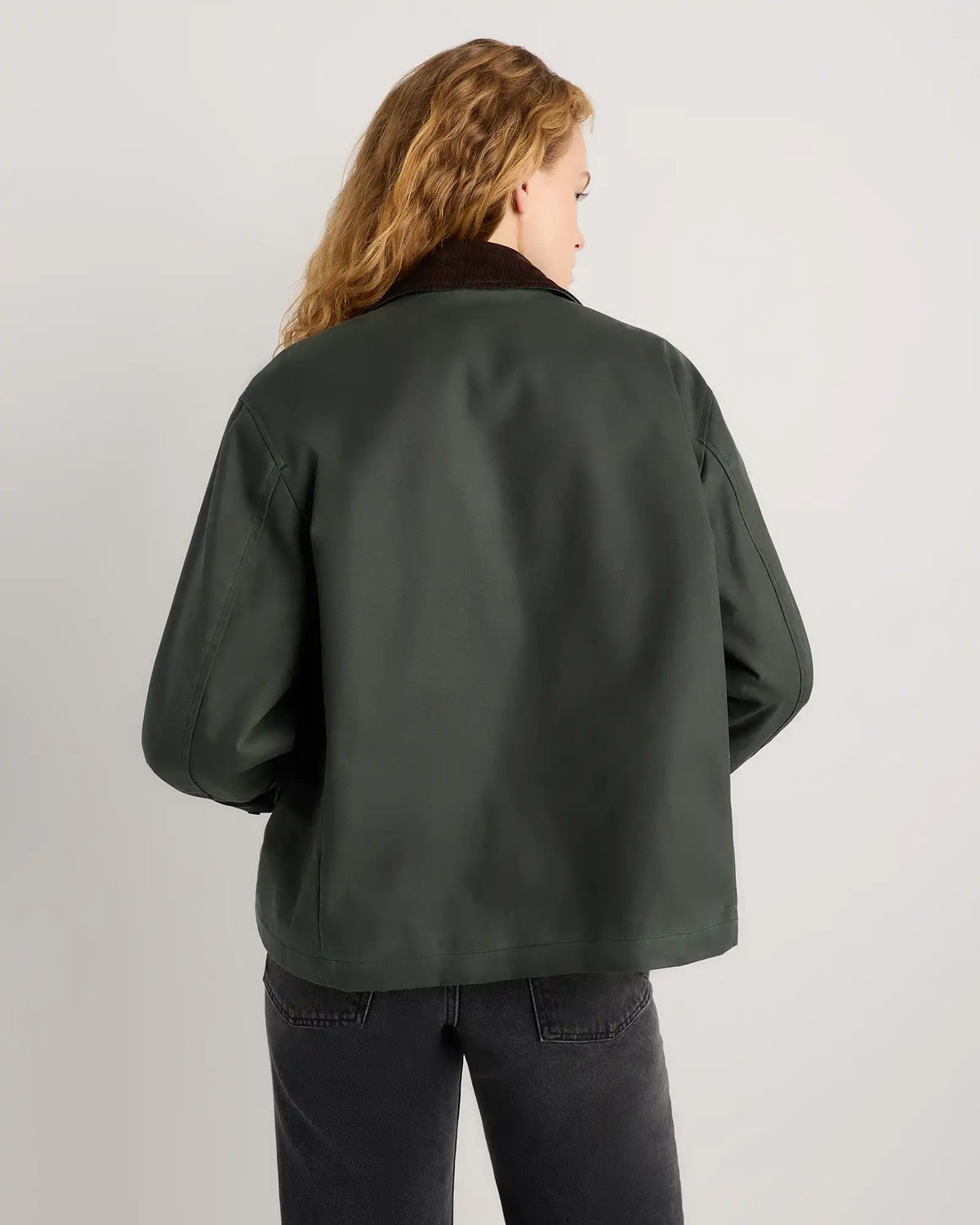 Organic Waxed Cotton Cropped Barn Jacket
